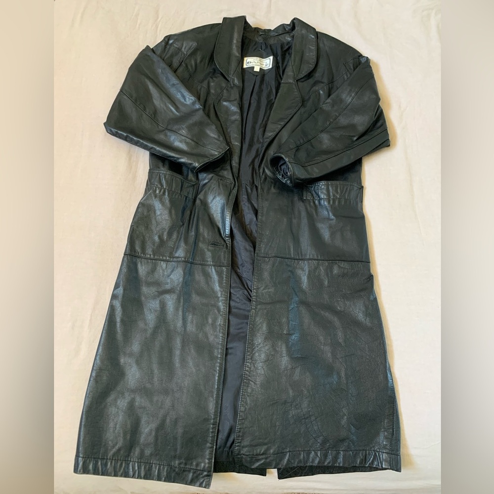 Vintage Leather Trench Coat